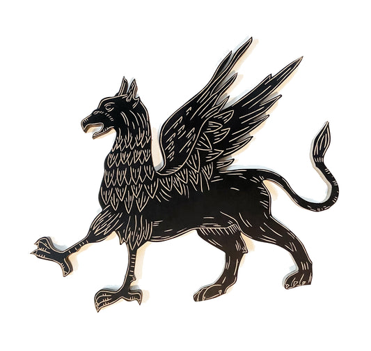 Mythical Griffin wood art wall hanging