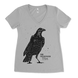 Messenger Crow Ladies V-neck T-shirt