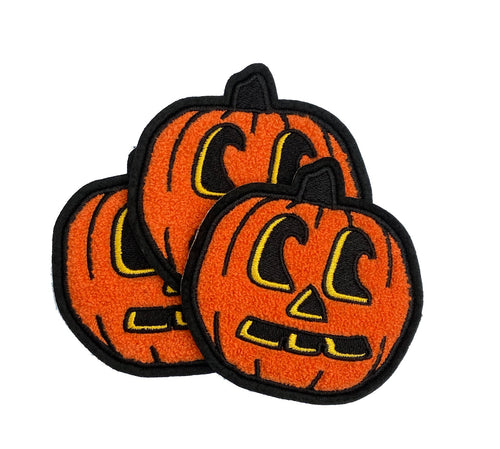 The Jack-o-lantern Pumpkin Chenille Iron-on Patch